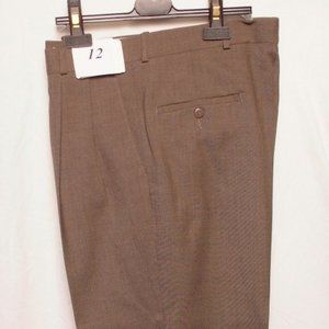 Joseph & Feiss Wool Poly Dress Pant, Brown 2 Pleat 30